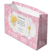 Erste Communion Blonde Hair Girl Danke Große Geschenktüte (Rückseite Schrägansicht)