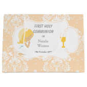 Erste Communion Blonde Hair Girl Danke Große Geschenktüte (Vorderseite)