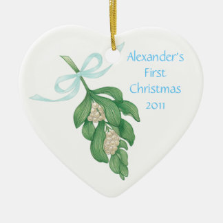 Erste das Christmas~Mistletoe des Babys Verzierung Keramikornament