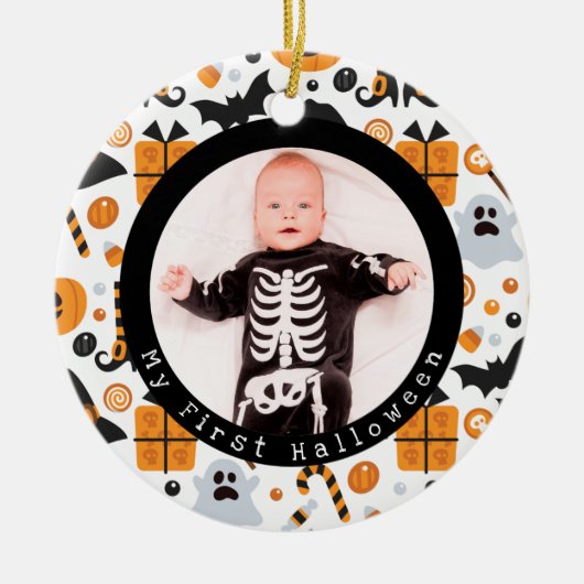 Erste das Halloween-Verzierung des Figur-Babys Keramik Ornament (Vorne)