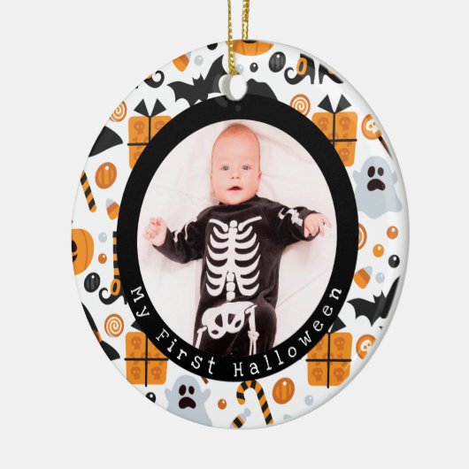 Erste das Halloween-Verzierung des Figur-Babys Keramik Ornament (Links)