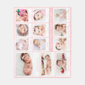 Erste das Jahr-Fotos des Minimalistischen rosa Fleecedecke (Vorderseite)