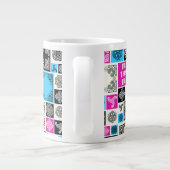 Erste Dinge Erste Teepause! Funny Magenta & Blue Jumbo-Tasse (Rückseite)