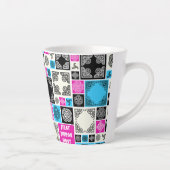 Erste Dinge Erste Teepause! Funny Magenta & Blue Milchtasse (Rechts)