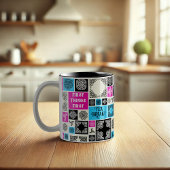 Erste Dinge Erste Teepause! Funny Magenta & Blue Zweifarbige Tasse