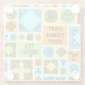 Erste Dinge Erste Teepause! Funny Orange & Green Glasuntersetzer (Rückseite)