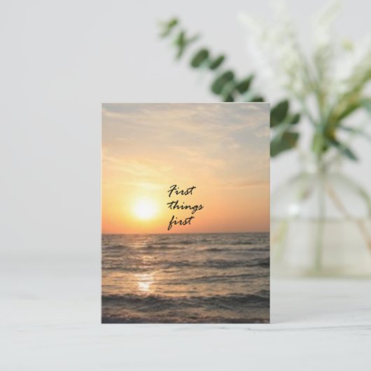 Erste Dinge Postkarte (Stehend Vorderseite)