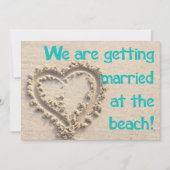 Erste Ehe bei Beach Wedding Party Einladung (Vorderseite)