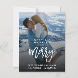 Erste Ehe definitiv Merry Save the Date Feiertagskarte