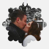 Erste Ehe definitiv Merry Save the Date Ornament Karte (Vorderseite)