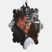 Erste Ehe definitiv Merry Save the Date Ornament Karte (Linke Ecke)