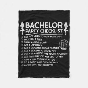 Erste Ehe Groom Funny Bachelor Checklist Par Fleecedecke
