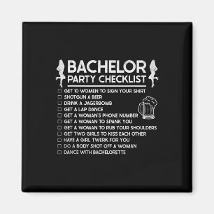 Erste Ehe Groom Funny Bachelor Checklist Par Magnet