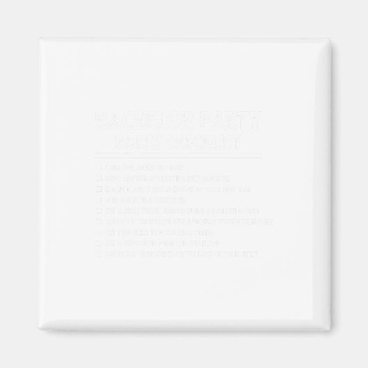 Erste Ehe Groom Funny Bachelor Checklist Par Magnet (Vorne)