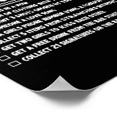 Erste Ehe Groom Funny Bachelor Checklist Par Poster (Ecke)