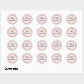 Erste Ehe Save the Date Pastellrosa Runder Aufkleber (Blatt)