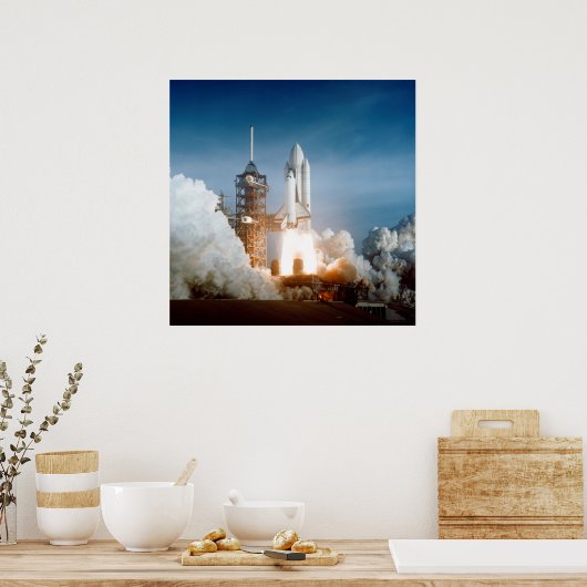 Erste Einführung des Raumschiffs Columbia 1981 Poster (Küche)