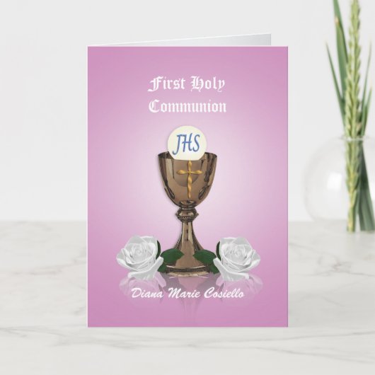 Erste Einladung Chalice auf Rosa (Vorderseite)