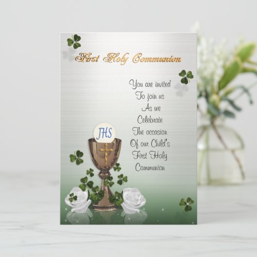 Erste Einladung der Gemeinschaft zu irischen Kleeb (Stehend Vorderseite)