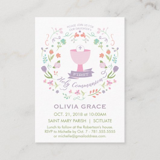 Erste Einladung der Heiligen Kommune, Gebetskarte (Vorderseite)