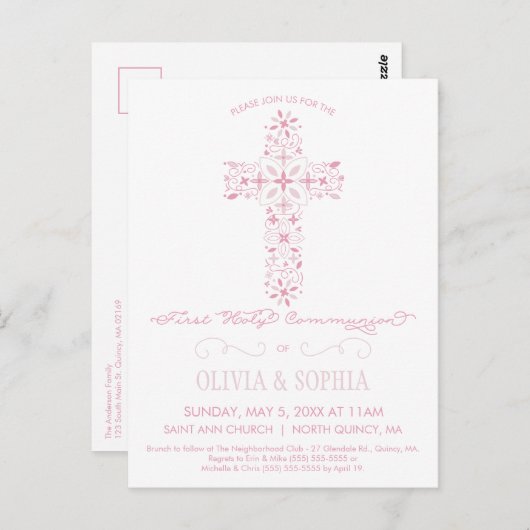 Erste Einladung der Heiligen Kommune Postkarte mit (Vorne/Hinten)