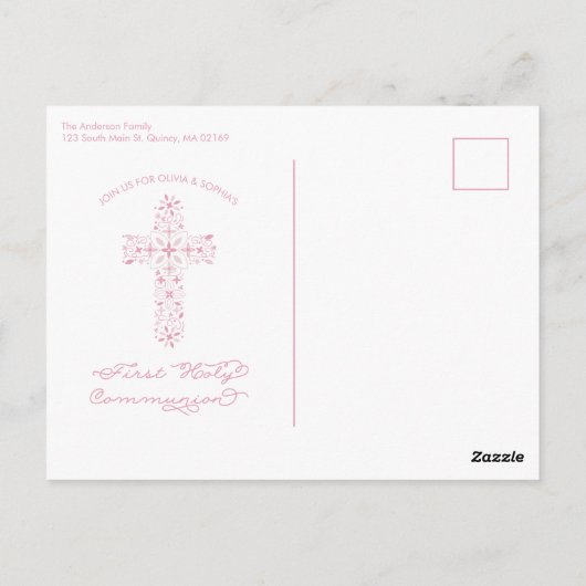 Erste Einladung der Heiligen Kommune Postkarte mit (Rückseite)