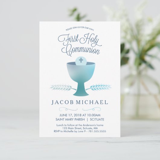 Erste Einladung der Heiligen Kommunion (Stehend Vorderseite)