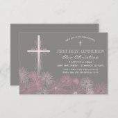 Erste Einladung der Heiligen Kommunion mit Kreuz, (Vorne/Hinten)