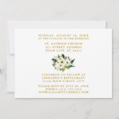 Erste Einladung des Grünblumen-Fotos der Heiligen (Rückseite)