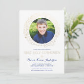 Erste Einladung des Heiligen Kommunion Fotos mit G (Stehend Vorderseite)