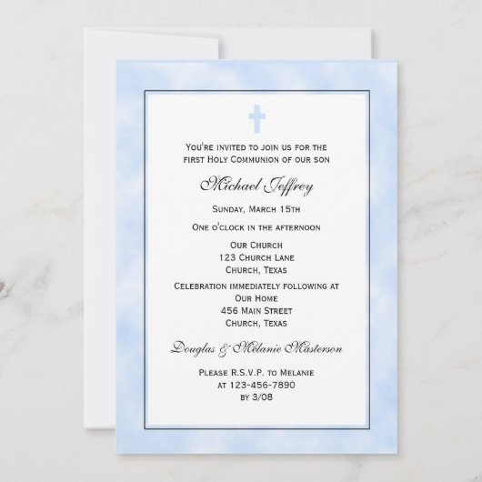 Erste Einladung für Jungen (Rückseite)