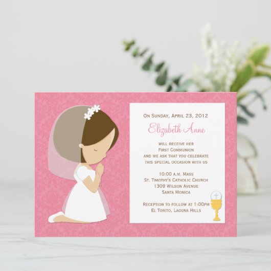 Erste Einladung für Mädchen (Stehend Vorderseite)