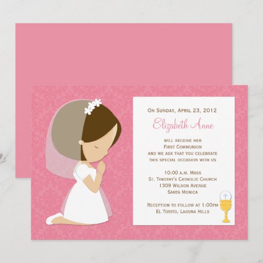 Erste Einladung für Mädchen (Vorne/Hinten)