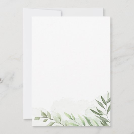 Erste Einladung in grüne Eukalyptus (Rückseite)