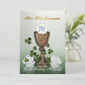 Erste Einladung Irisch mit Kleeblättern (Stehend Vorderseite)