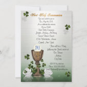 Erste Einladung Irisch mit Kleeblättern (Rückseite)