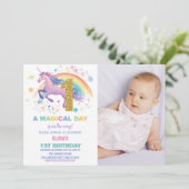 Erste Einladung zum Geburtstag mit Foto (Stehend Vorderseite)