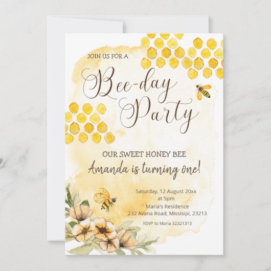 Erste Einladung zur Geburtstagsfeier (Vorderseite)