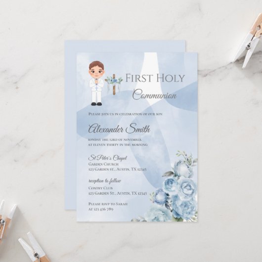 Erste Einladung zur Gemeinde Heiliger Junge (Vorderseite/Rückseite Beispiel)