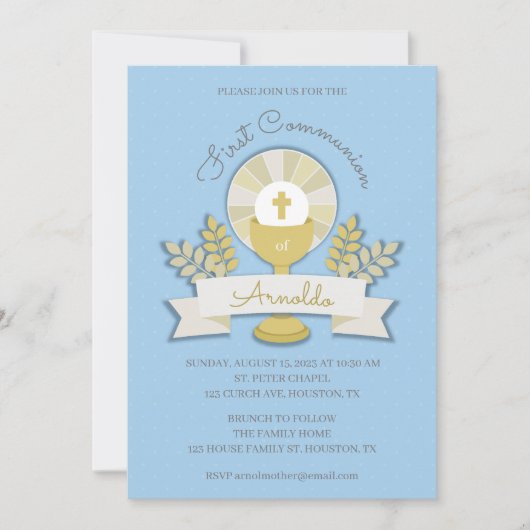 erste Einladung zur Heiligen Kommunion (Vorderseite)