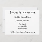 Erste Einladung zur Heiligen Kommunion (Rückseite)