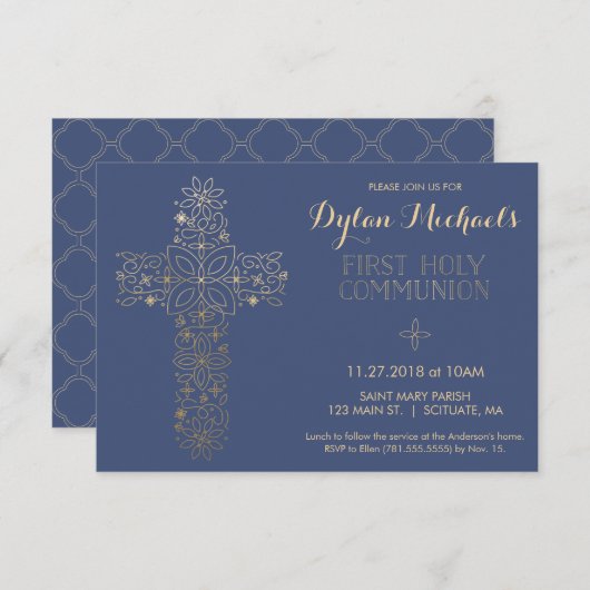Erste Einladung zur Heiligen Kommunion, Einladung  (Vorne/Hinten)
