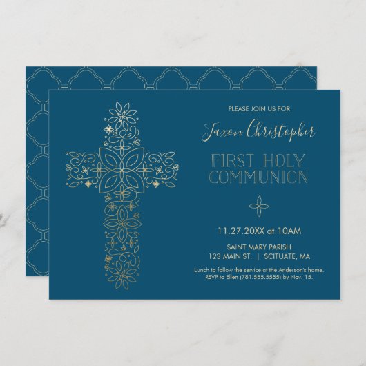 Erste Einladung zur Heiligen Kommunion, Einladung  (Vorne/Hinten)