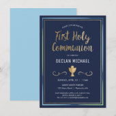 Erste Einladung zur Heiligen Kommunion - Elegant, (Vorne/Hinten)