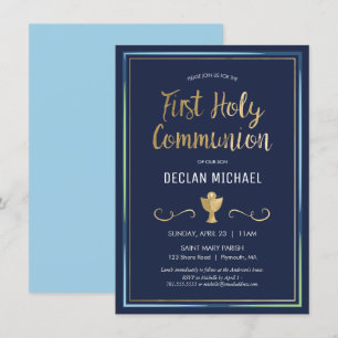 Erste Einladung zur Heiligen Kommunion - Elegant, 