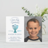 Erste Einladung zur Heiligen Kommunion - Foto, Jun (Stehend Vorderseite)