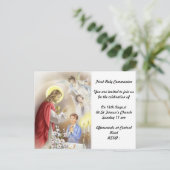 Erste Einladung zur Heiligen Kommunion für Jungen (Stehend Vorderseite)