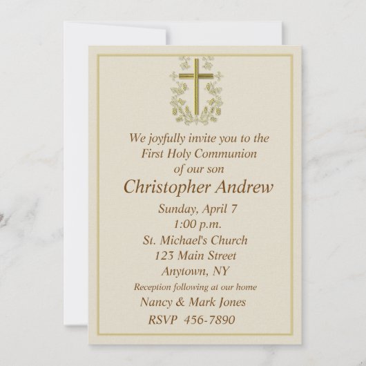 Erste Einladung zur Kommunion (Vorderseite)