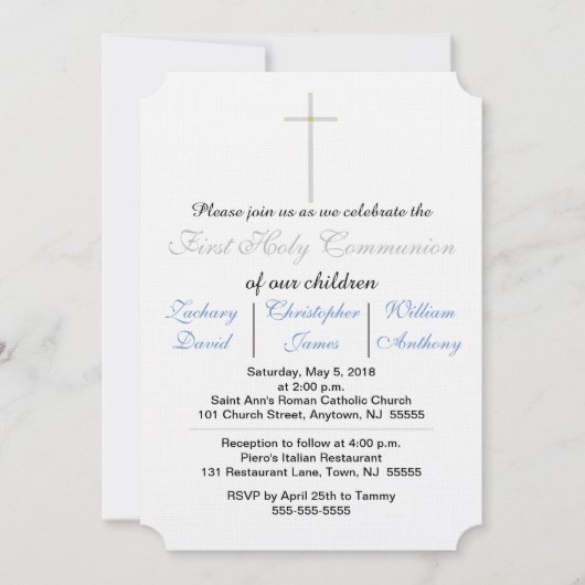 Erste Einladungen zu den Blauen Triplets der Heili (Vorderseite)