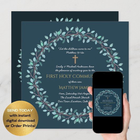 Erste Einladungen zu den Heiligen Kommunionen Boys